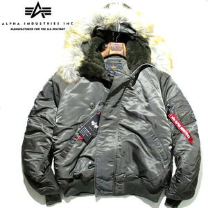 新品 未使用▼ 定価34980円　アルファ　ALPHA industries　N-2B　N2B　XLサイズ　ミリタリー　フライトジャケット　ファー　レプリカグレー