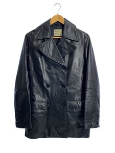 Helmut Lang◆1997/本人期/GTRタグ/レザーPコート/38/牛革/BLK/無地/黒