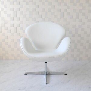 スワンチェア アルネヤコブセン 本革 ホワイト white swanchair chair パーソナルチェア デザイナーズ家具