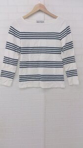 ◇ B:MING by BEAMS ボーダー ボートネック 長袖 カットソー ホワイト ネイビー レディース P