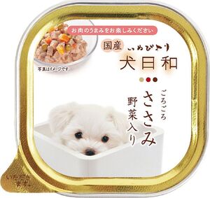 （まとめ買い）わんわん 犬日和 ごろごろささみ 野菜入り 100g 犬用フード 〔×32〕