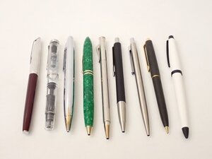 万年筆2本 WATERMAN C/F PLAQUE ARGENT G 18K 750,PELIKAN M205 F + ボールペン 5本 + シャープペンシル 2本 おまとめ □ 70B2F-8