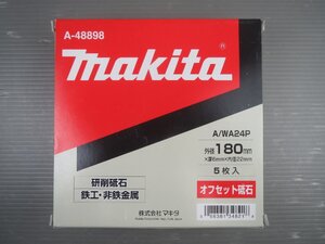 ♪makita マキタ 鉄工・非鉄金属 研削砥石 オフセット砥石 A/WA24P 外径180mm 5枚入り A-48898♪未使用品2