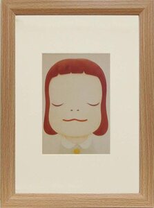 【模写】 新品 奈良美智 絵画 現代アート 額装付き アートプリント 額装サイズ33x24cm 絵 インテリア 壁掛け アートパネル