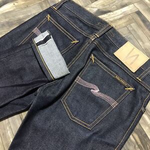 世界限定1000本 NudieJeans SAKURASELVAGE サクラ ヌーディージーンズ ロングジョン w28 濃紺 セルビッジ ピンクステッチ 桃耳 レアデニム