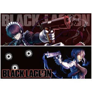 パチスロ ブラックラグーン BLACK LAGOON C 横ロング 2枚組 レヴィ ロベルタ 自動車用強力マグネット(UV・防水加工)