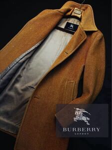 K33 一生モノ!!!柔らかな一着【完全頂点アンゴラ!!】定価15万●BURBERRY LONDON●ステンカラーコート バーバリーコート メンズ 圧巻！綺麗