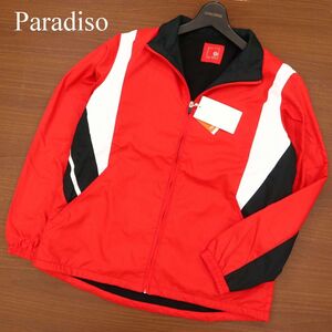 【新品 未使用】 Paradiso パラディーゾ 秋冬 撥水加工★ 裏起毛 フルジップ ジャケット ブルゾン Sz.L　メンズ ゴルフ 赤　C3T09021_A#N