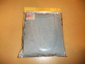 1点物 UNIQLO 03 Gray ヒートテック VネックT 九分袖 L 新品 HEATTECH V-neck ユニクロ 旧モデル デッドお宝蔵出し notリサイクル 東レ共同