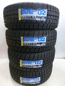 G-061 未使用スタッドレスタイヤ ダンロップ WINTER MAXX WM02 215/45R17 87Q (4本)