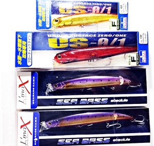 新品 まとめて 4個セット ダイワ US ゼロ/ワン / Lmax SEA BASSミノー シーバス ヒラスズキ 青物 ヒラメ マゴチ ミノー 