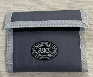 折りサイフ ウォーレット ASICS/アシックス 9cm×12cm×1cm グレー スポーツ/ウオーキングに活躍◆◆未使用品