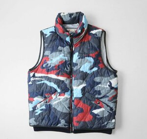 MONCLER GAMME BLEU ◆ 迷彩柄 ダウンベスト サイズ2 フード収納 カモフラ モンクレール ガムブルー ◆K2E