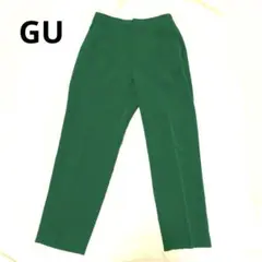 GU ジーユー　スラックスパンツ　センタープレス　グリーン　大きいサイズ　XL