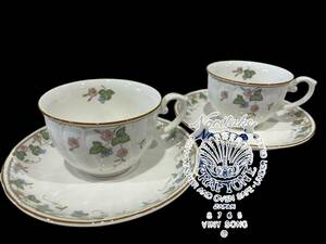 KY267 Noritake ノリタケ CRAFTONE クラフトーン 8765 葡萄花 カップ&ソーサー ペア