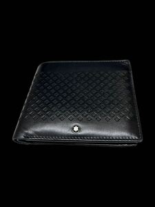 A10144 美品 MONTBLANC モンブラン 104645 MEISTERSTUCK SOFT WALLET 6CC レザー 二つ折り財布 ブラック メンズ