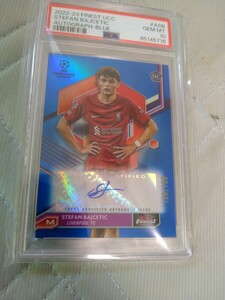 2022-23 TOPPS FINEST UEFA CLUB COMPETITIONS AUTO RC STEFAN BAJCETIC BLUE 128/150 150枚限定 PSA10