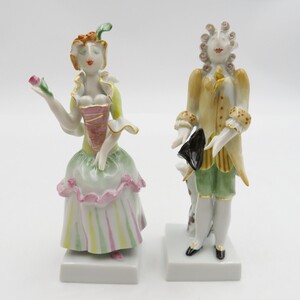 1円〜 Meissen マイセン ペーター・シュトラング作 ペア人形 ロココ フィギュリン 計2点 y258-3418405【Y商品】