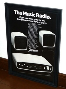 1973年 USA 洋書雑誌広告 額装品 ZENITH the Music Radio ゼニス ミュージックラジオ (A4size) / 検索用 店舗 ガレージ 看板 ディスプレイ