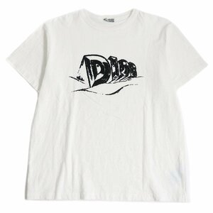 美品 DIOR ディオール オム 23AW 393J696A0849 スラブコットン クルーネック ロゴ入り 半袖Ｔシャツ ホワイト XL イタリア製 正規品