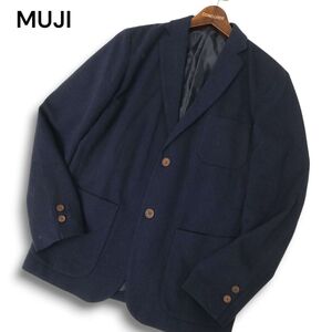 MUJI 無印良品 秋冬 ウール★ 2B アンコン テーラード ジャケット Sz.S　メンズ ネイビー　C4T08478_9#N