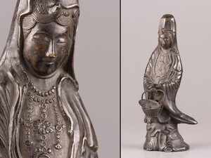 中国古玩 唐物 仏教美術 古銅造 観音菩薩 仏像 時代物 極上品 初だし品 C7775