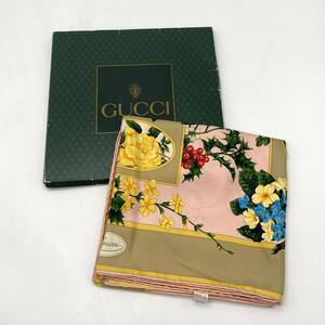 GUCCI グッチ スカーフ 花柄 マルチカラー シルク ファッション P1693