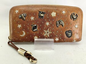 JIMMY CHOO ジミーチュウ 長財布 ラウンドファスナー レザー 星座 ゾディアック[03-3385