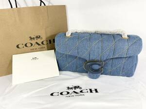 6790　【新品未使用】　COACH　タビー　ショルダーバッグ　デニム　キルティング