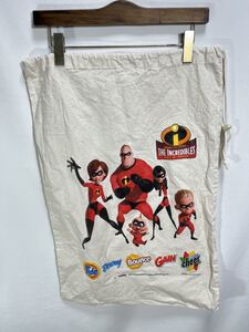 ■ 企業系 00s Disney ディズニー THE INCREDIBLES インクレディブル イラストプリント ランドリーバック 生成り アメカジ ムービー ■