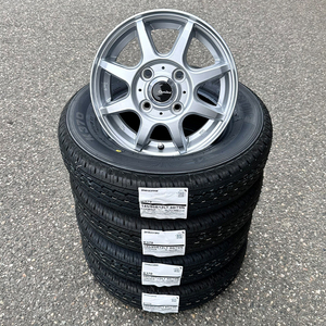 4本送料込み34800円～ 2024年製 ブリヂストン K370 145/80R12 80/78N 新品 メタリックシルバー アルミホイールセット 