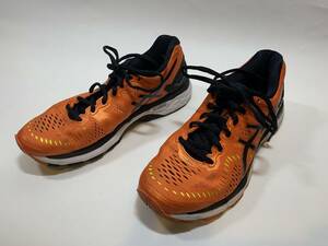 【中古美品】 アシックス asics GEL-KAYANO 23 ゲルカヤノ TJG943 オレンジ 24.5cm ユーズド品