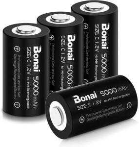 BONAI 単2形充電池 高容量 5000mAh 充電式ニッケル水素電池 単二電池 充電式電池 4本入り 単二充電池セット 液漏れ