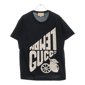 GUCCI グッチ Crystal Lemon Gucci cotton T-shirt クリスタル レモングッチ コットンTシャツ 615044 XJDX4 ブラック