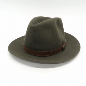 #anzh ボルサリーノ Borsalino 帽子 中折れ帽 グレー ベルト ロゴ シンプル イタリア製 メンズ [795788]