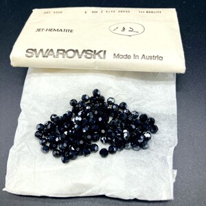 ☆ほぼ未使用 SWAROVSKI スワロフスキー ヴィンテージ ルース 5000 6mm 2 6/12gross Jet Hematite ジェットヘマタイト R-147