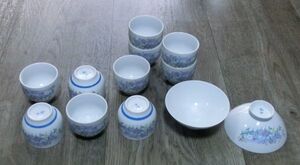 湯呑 茶碗セット 来客 お客 湯のみ お茶碗 千峰【未使用品】