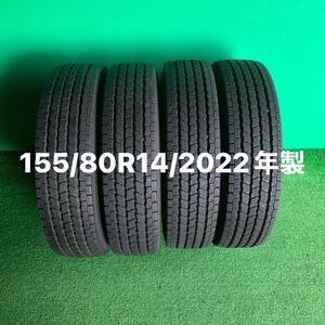 155/80R14/LT 2022年製/YOKOHAMA ice GUARD iG91/4本残溝有り/送料無料です！