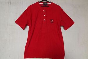 CHAPS RALPH LAUREN/チャップスラルフローレン/半袖プルオーバー/カットソー/リブ素材/ヘンリーネック/赤/レッド/Lサイズ(8/23R)