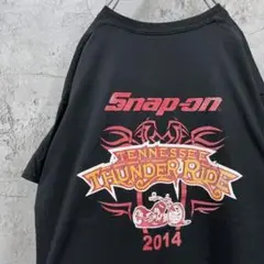 Snap-on USA輸入 バックプリント バイク オーバー Tシャツ