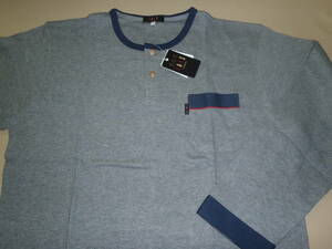 9961-LL042－② 新品　DAKS　 ダックス　【LL】ヘンリーネック　長袖Tシャツ　日本製