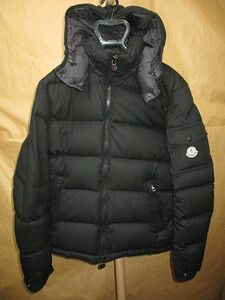 モンクレール MONCLER　19AW MONTGENEVRE 袖　ロゴ　ワッペン　ウール　フード ダウン ジャケット　黒　0　国内正規品