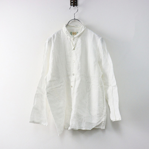 ナチュラルランドリー NATURAL LAUNDRY LINEN スモールカラー シャツ ブラウス 2/ホワイト トップス【2400014201055】