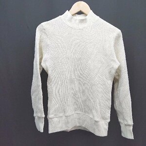 ◇ Healthknit ヘルスニット 生地厚手 無地 シンプル 長袖 ニット サイズXS アイボリー レディース E