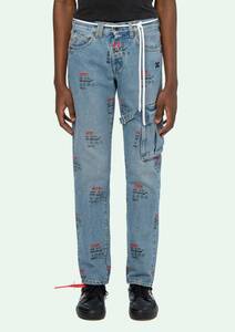 OFF WHITE SLIM ASY METRIC BLENCH DENIM