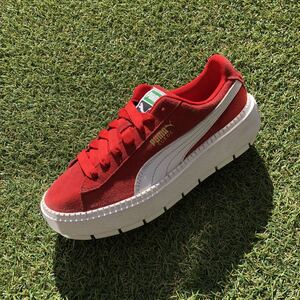 美品23 PUMA SUEDE PLATFORM TRACE プーマ スエードプラットフォーム トレース D746