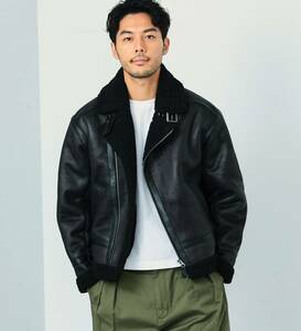 新品送料無料　ALPHA INDUSTRIES 　 フェイクムートンライダースジャケット　Mサイズ　アルファ インダストリーズ