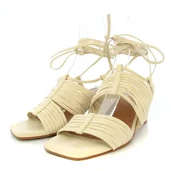 マウジー MOUSSY ANKLE STRAPPY サンダル レースアップ スクエアトゥ M 23.5cm 白 アイボリー /TK ■OF ■SH