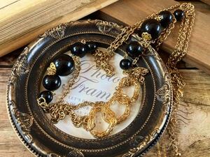 ヴィンテージ 2連 ネックレス 上品 アンティーク フォーマル アクセサリー formal necklace antique pendant vintage accessory G