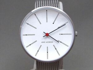 良品! ARNE JACOBSEN/アルネ ヤコブセン バンカーズ クォーツ腕時計 53101-0122 【W305y2】